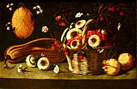 Still Life with melon and mushrooms in a basket (c.1660-1670) - Josefa de Óbidos (1630-1684) (48224428697)