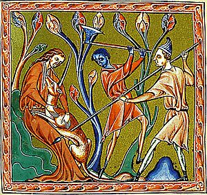 Archivo:The Ashmole Bestiary - Unicorn hunt