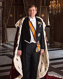 Zijne Majesteit Koning Willem-Alexander met koningsmantel april 2013 (cropped).jpg