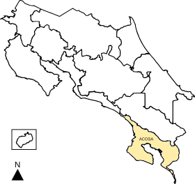 Ubicación del área en Costa Rica.