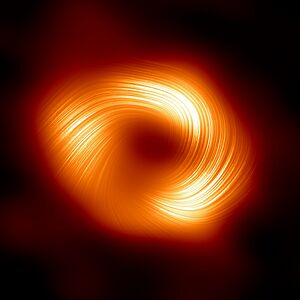 A view of the Milky Way supermassive black hole Sagittarius A* in polarised light (eso2406a).jpg
