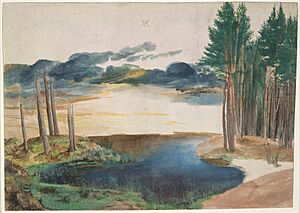 Archivo:Albrecht Dürer - Der Weiher im Walde (ca. 1497)