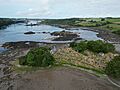 Awyrlun o Ynys Dysilio (Saesneg - Church Island) sef ynys fechan yn Afon Menai, ger Porthaethwy Mehefin 2023 05