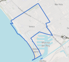 Boundary map of Venice neighborhood in Los Angeles, California.png