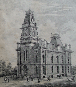 Archivo:Courthouse in Warren County, Indiana from 1877 atlas