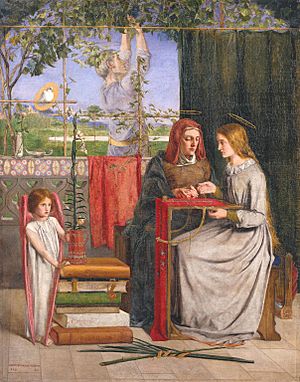 Archivo:Dante Gabriel Rossetti - The Girlhood of Mary Virgin