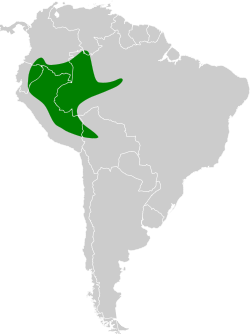 Distribución geográfica del batará ondulado.
