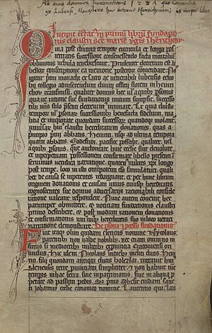 Archivo:Liber fundationis claustri Sanctae Mariae Virginis in Heinrichow first page