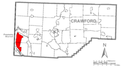 Map of Pymatuning Central, Crawford County, Pennsylvania Highlighted.png