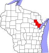 Map of Wisconsin highlighting Oconto County.svg