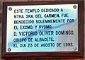 Placa inauguración Iglesia Carmen Molinicos
