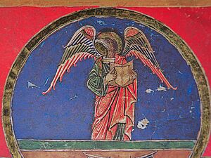 Archivo:San Juan con su Evangelio (Folio de un Beato)