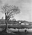 StateLibQld 2 148511 Early drawing of a section of the town of Brisbane, Queensland including the Convict Hospital, 1835