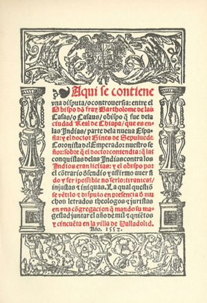 Archivo:Bartolomé de las Casas (1552) Disputa o controversia con Ginés de Sepúlveda