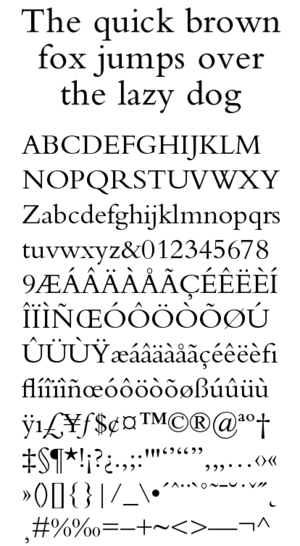 Archivo:Bembo typeface sample