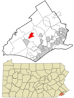 Delaware County Pennsylvania incorporated and unincorporated areas Lima highlighted.svg