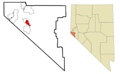 Douglas County Nevada Incorporated and Unincorporated areas Gardnerville Highlighted.svg