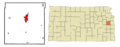 Franklin County Kansas Incorporated and Unincorporated areas Ottawa Highlighted