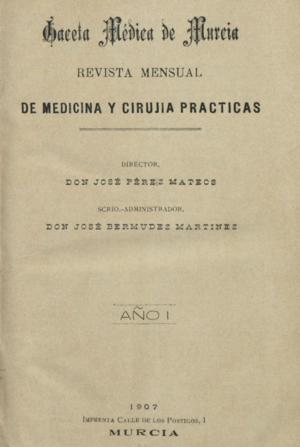 Archivo:Gaceta Médica de Murcia (1907) portada