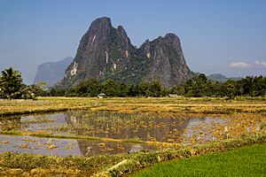 Archivo:Gold Mountain in Muang Fuang District, Vientiane Province, Laos