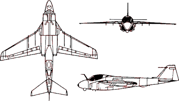 Archivo:Grumman A-6 Intruder 3-view line drawing