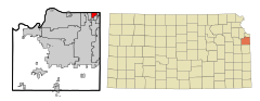 Johnson County Kansas Incorporated and Unincorporated areas Roeland Park Highlighted.svg