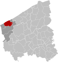 Koksijde West-Flanders Belgium Map.svg