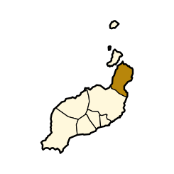 Extensión del municipio dentro de Lanzarote