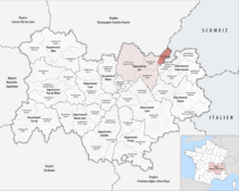 Locator map of Arrondissement Gex 2016.png