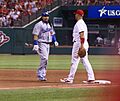Manny Ramirez and Albert Pujols at first base in August 2008