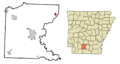 Ouachita County Arkansas Incorporated and Unincorporated areas Bearden Highlighted