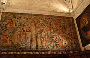 Archivo:Palencia catedral tapiz Pvtasne mortvvs homo lou