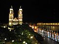 Parque at night, Campeche