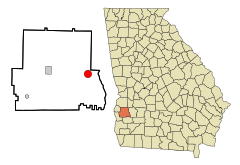 Randolph County Georgia Incorporated and Unincorporated areas Shellman Highlighted.svg