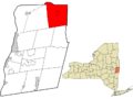 Rensselaer County New York incorporated and unincorporated areas Hoosick highlighted