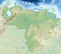 Venezuela relief location map
