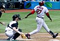 Vlad Guerrero swinging at a pitch