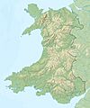 Wales relief location map