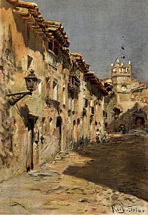 Archivo:1904, Álbum Salón, Calle de San Pedro en Moyá (Cataluña), Juan Roig Soler (cropped)