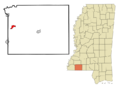 Amite County Mississippi Incorporated and Unincorporated areas Gloster Highlighted