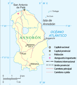 Localización de Mabana en Annobón