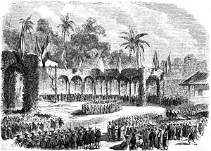 Archivo:Célébration de la fête de la reine d'Espagne à Saïgon, L'illustration le 17 Jan 1863
