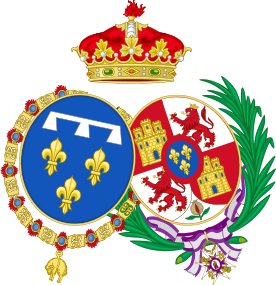 Archivo:Coat of Arms of Antoine and Luisa Fernanda of Spain, Duke and Duchess of Montpensier