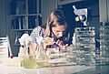 EPA GULF BREEZE LABORATORY, FISHERY BIOLOGIST CONDUCTS STUDIES OF SHRIMP AND CRAB LARVAE