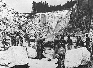 Archivo:Forced labor at Wiener Graben quarry 1942