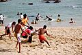 Kabadi Kabbadi Cabadi Sport on a Tamil Nadu Beach India