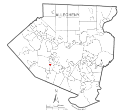Map of Heidelberg, Allegheny County, Pennsylvania Highlighted.png