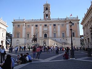 Archivo:Palazzo dei Senatori in the Piazza del Campidoglio