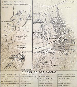 Archivo:Plano de la ciudad de Las Palmas de 1849 por Francisco Coello