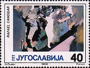 Archivo:Rafael Canogar 1986 Yugoslavia stamp